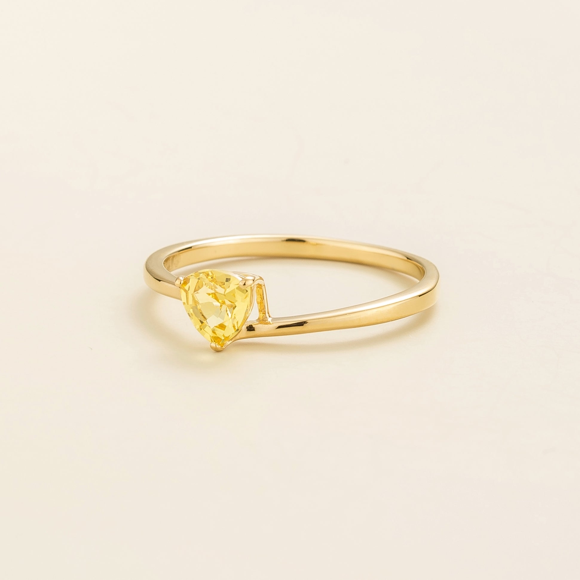 Trillion Cut Yellow Sapphire Engagement Ring in Gold – Juvetti UK