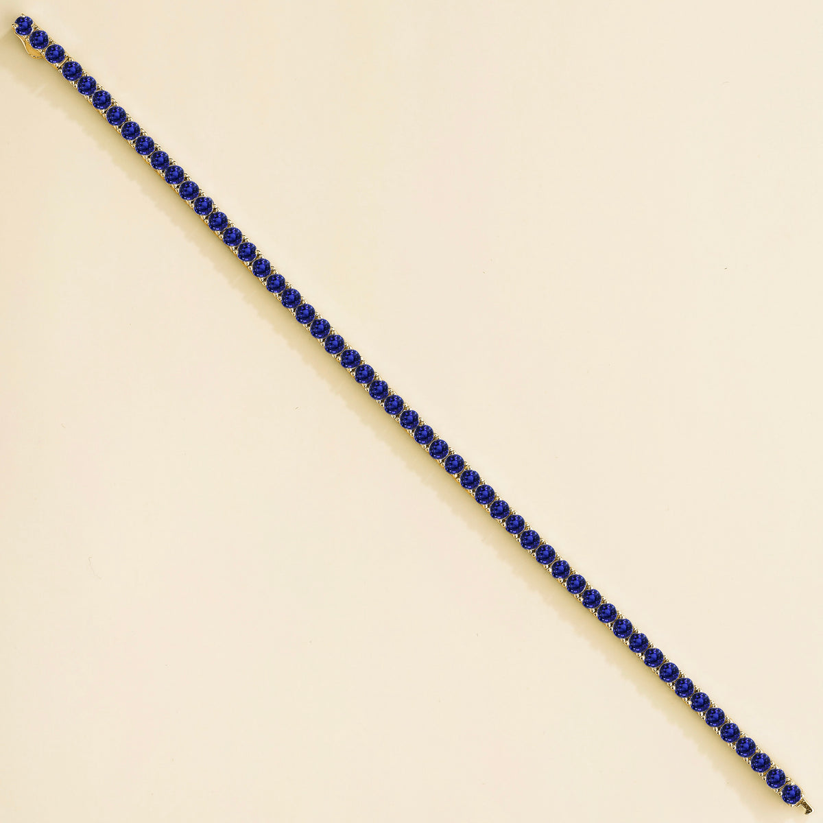 Stacy round blue sapphire tennis bracelet