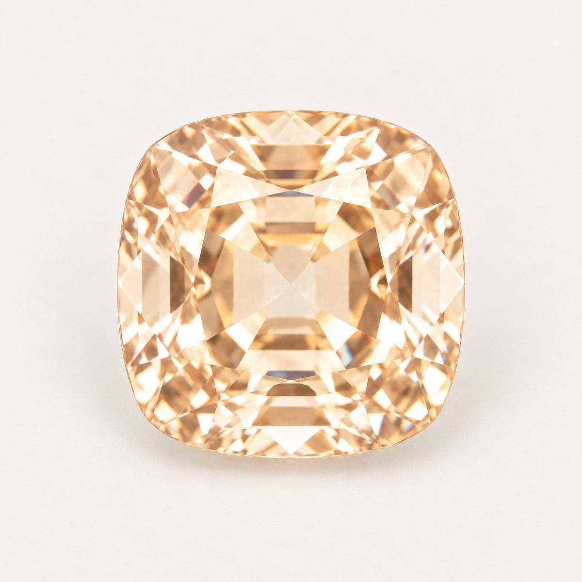 Champagne lab-grown sapphire, cushion cut