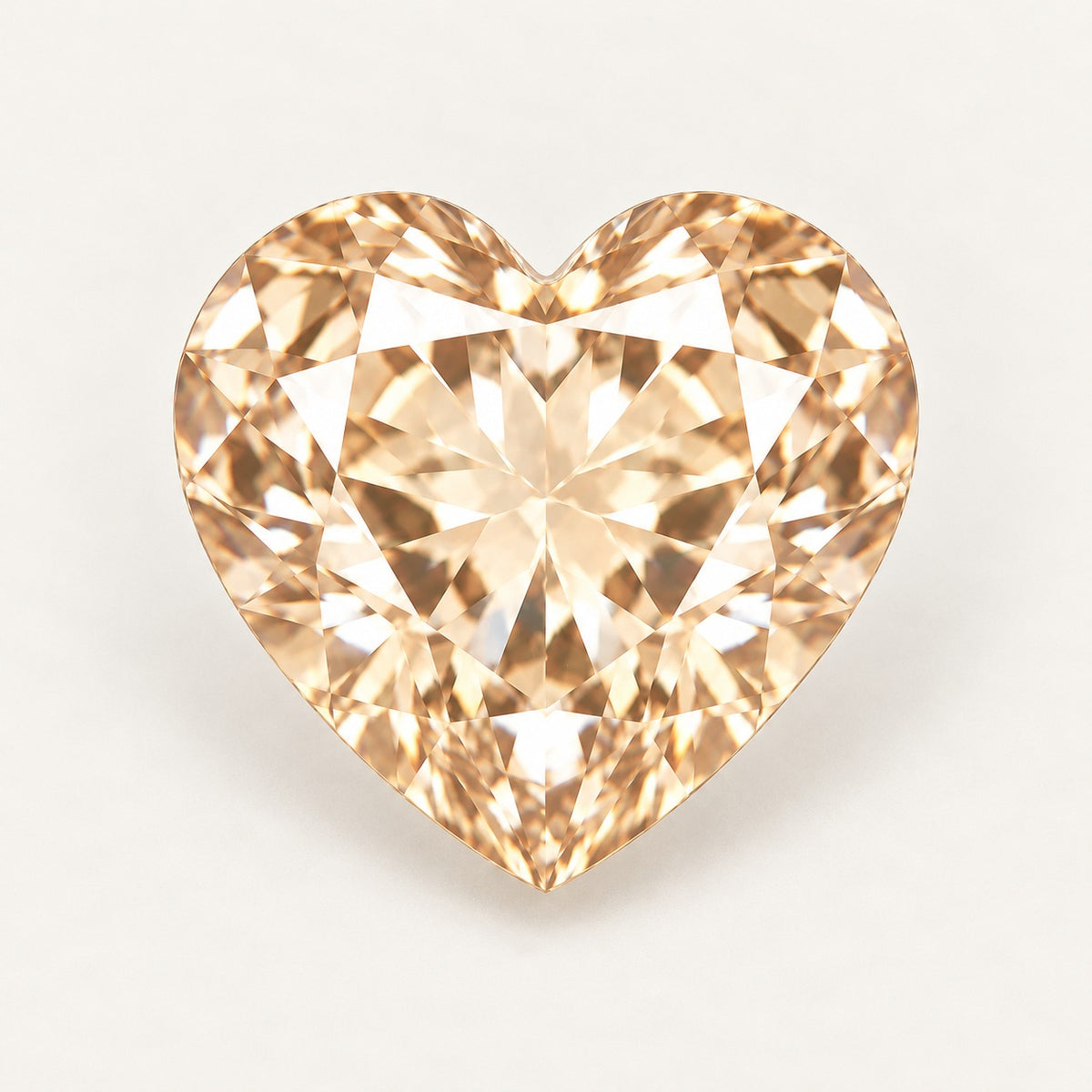 Champagne lab-grown sapphire, heart cut