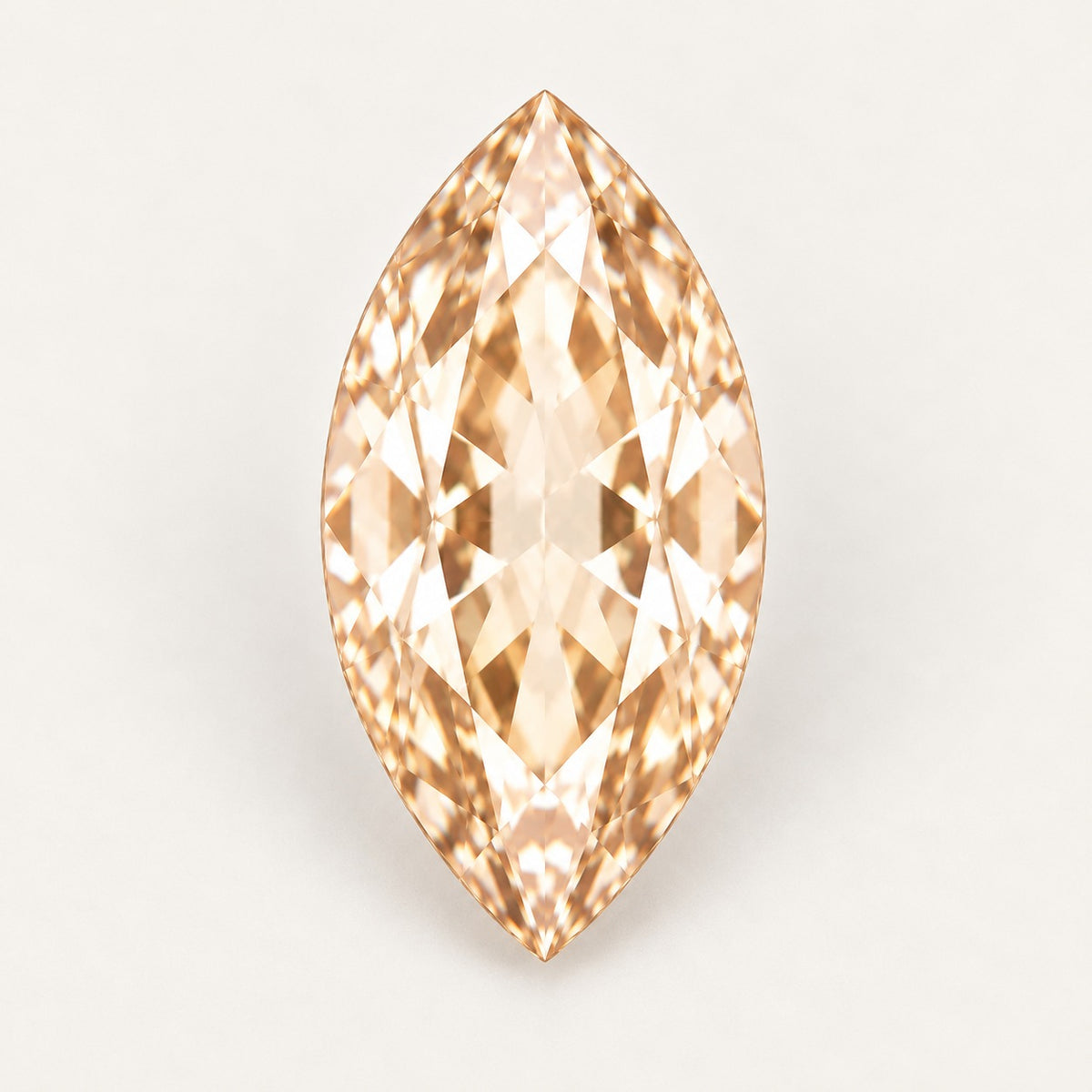 Champagne lab-grown sapphire, marquise cut