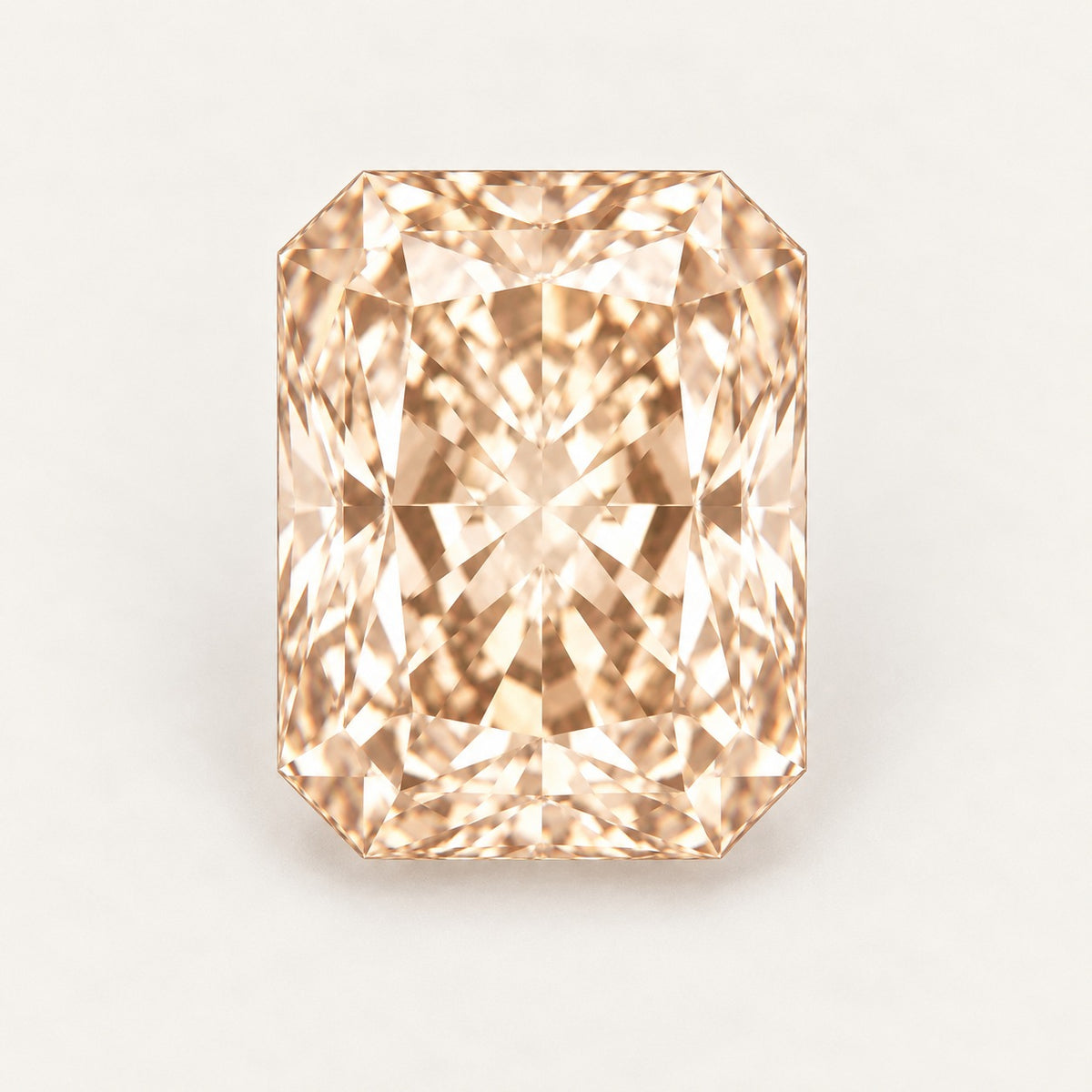 Champagne lab-grown sapphire, radiant cut
