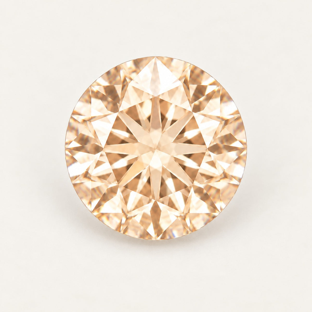 Champagne lab-grown sapphire, round cut