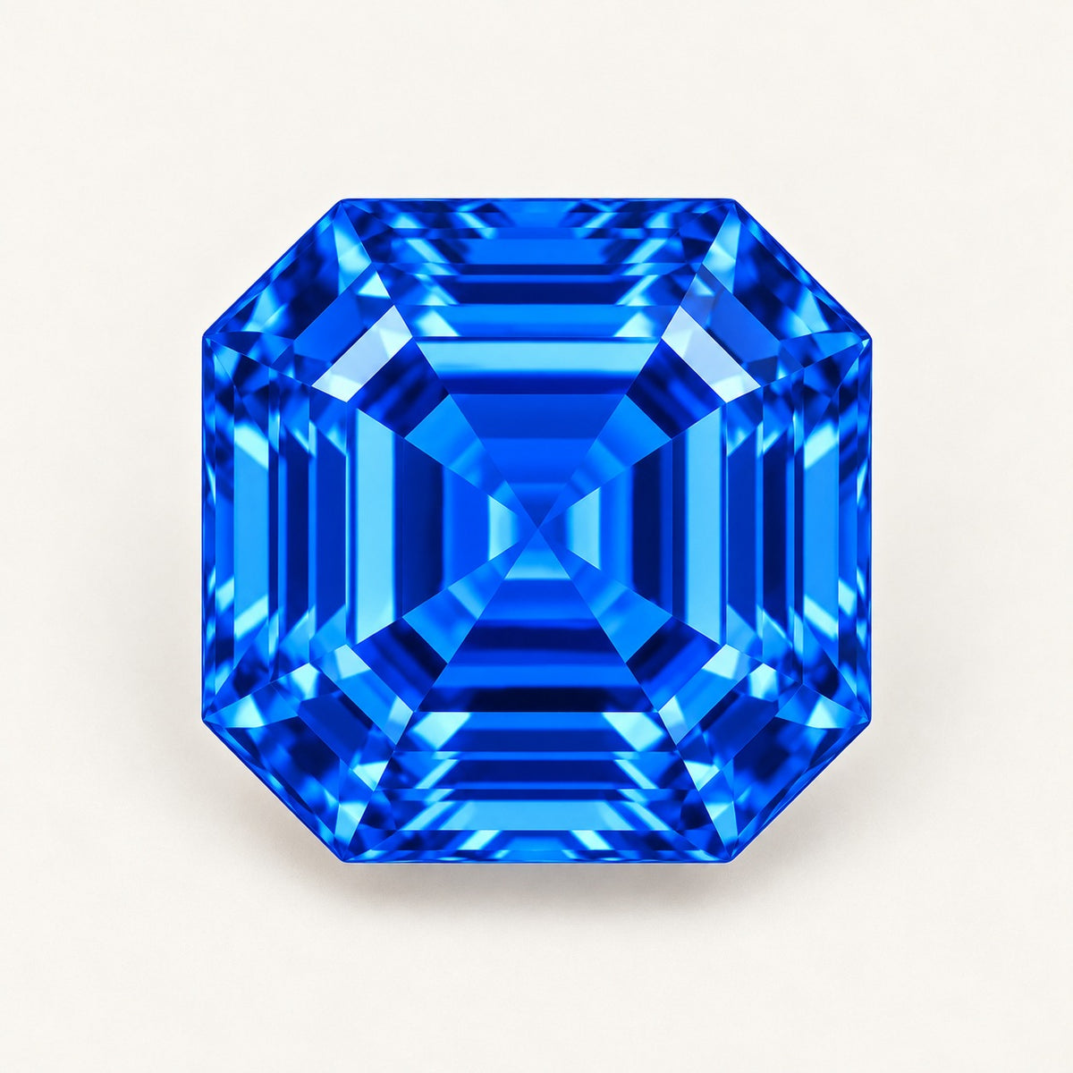 Cobalt blue lab-grown spinel, Asscher cut