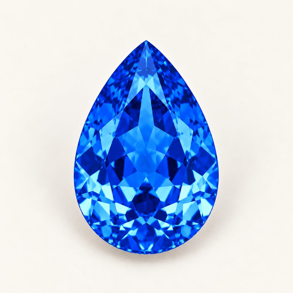 Cobalt blue lab-grown spinel, pear cut