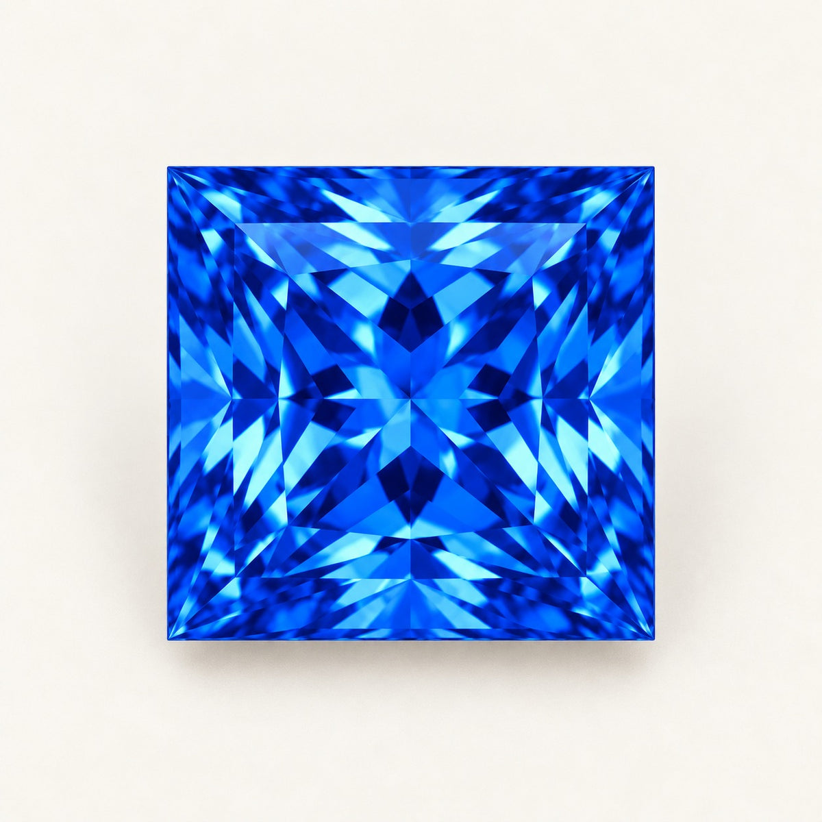 Cobalt blue lab-grown spinel, princess cut