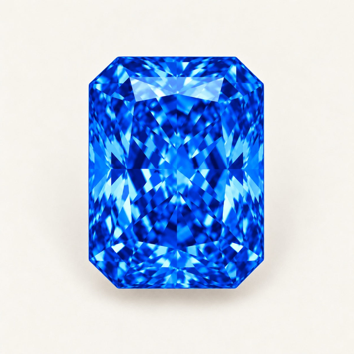 Cobalt blue lab-grown spinel, radiant cut