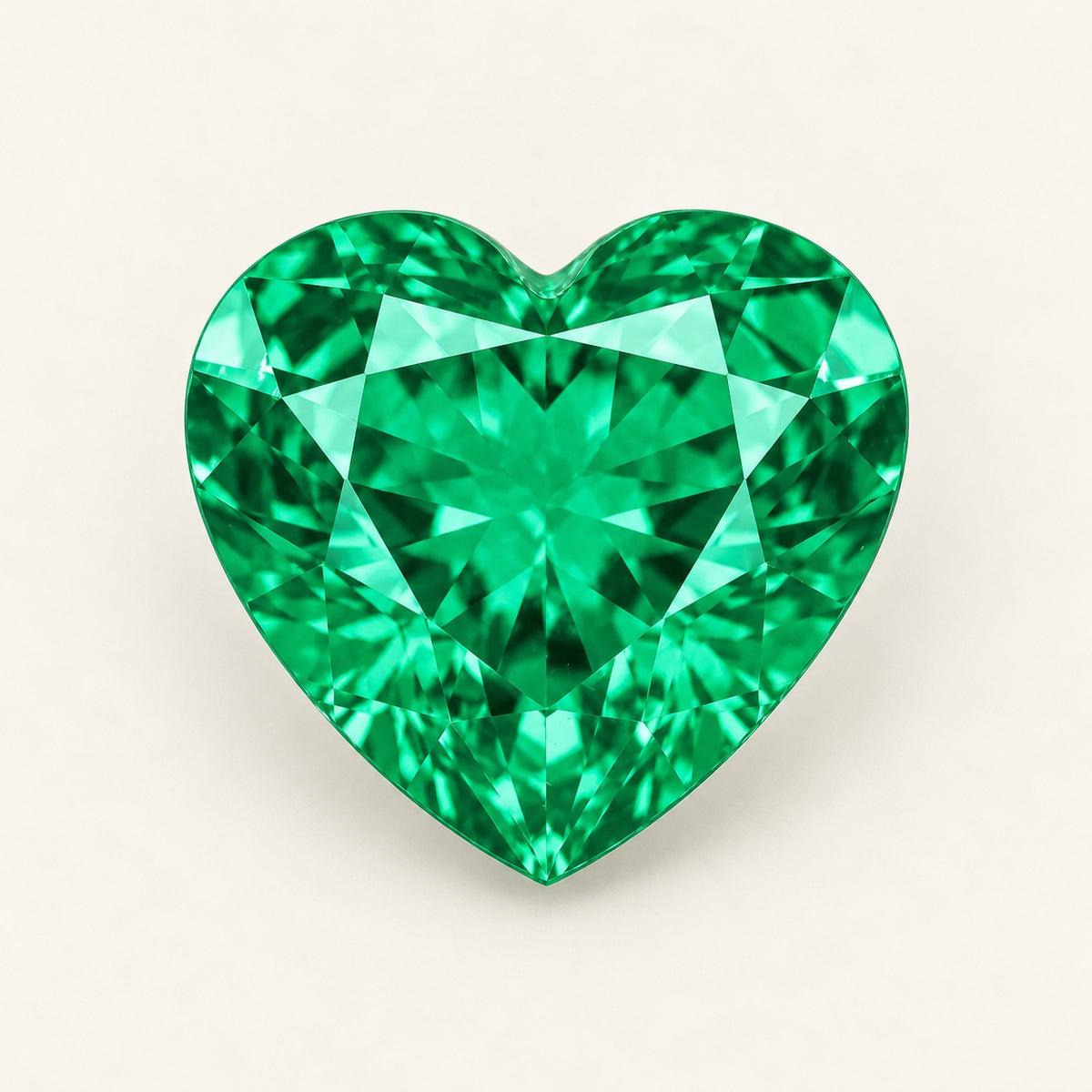 Colombian-colour lab-grown emerald, heart cut