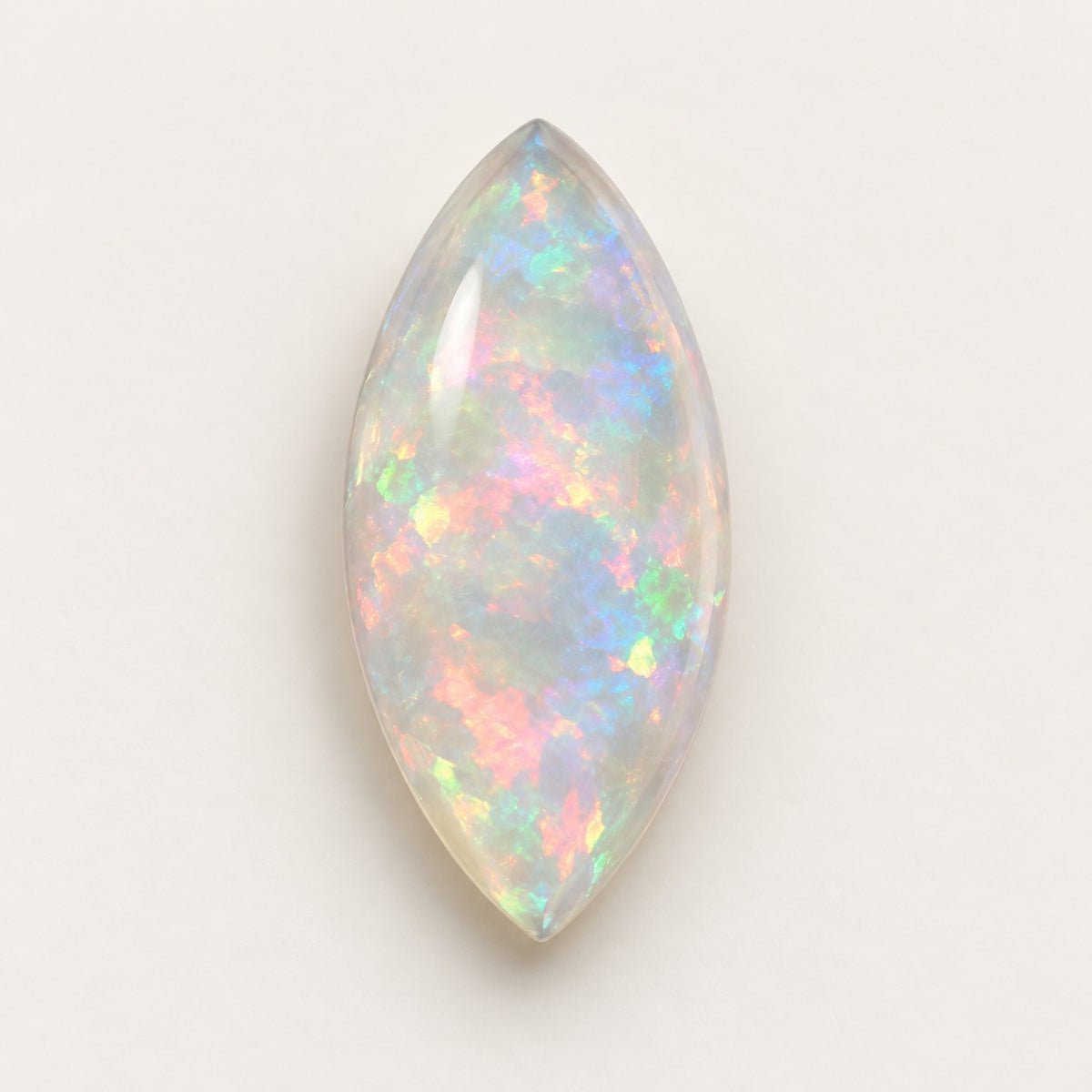 Crystal lab-grown opal, marquise cabochon