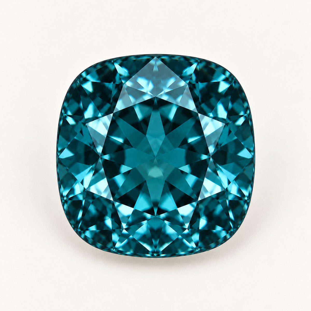 Deep teal lab-grown spinel, cushion cut