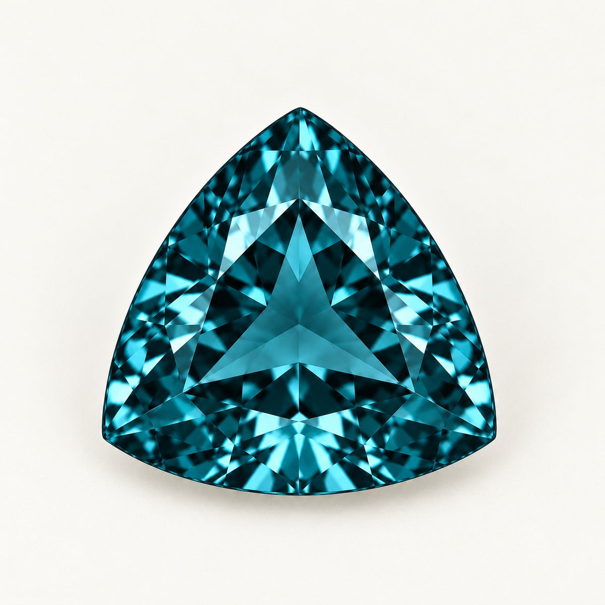 Deep teal lab-grown spinel, trillion cut