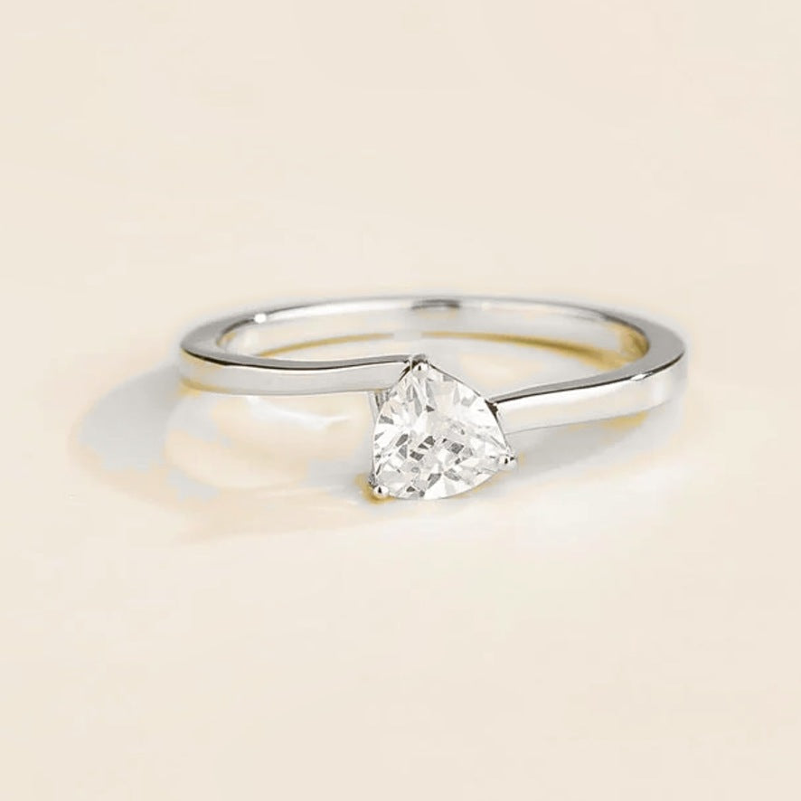rillion Diamond Solitaire Ring in White Gold