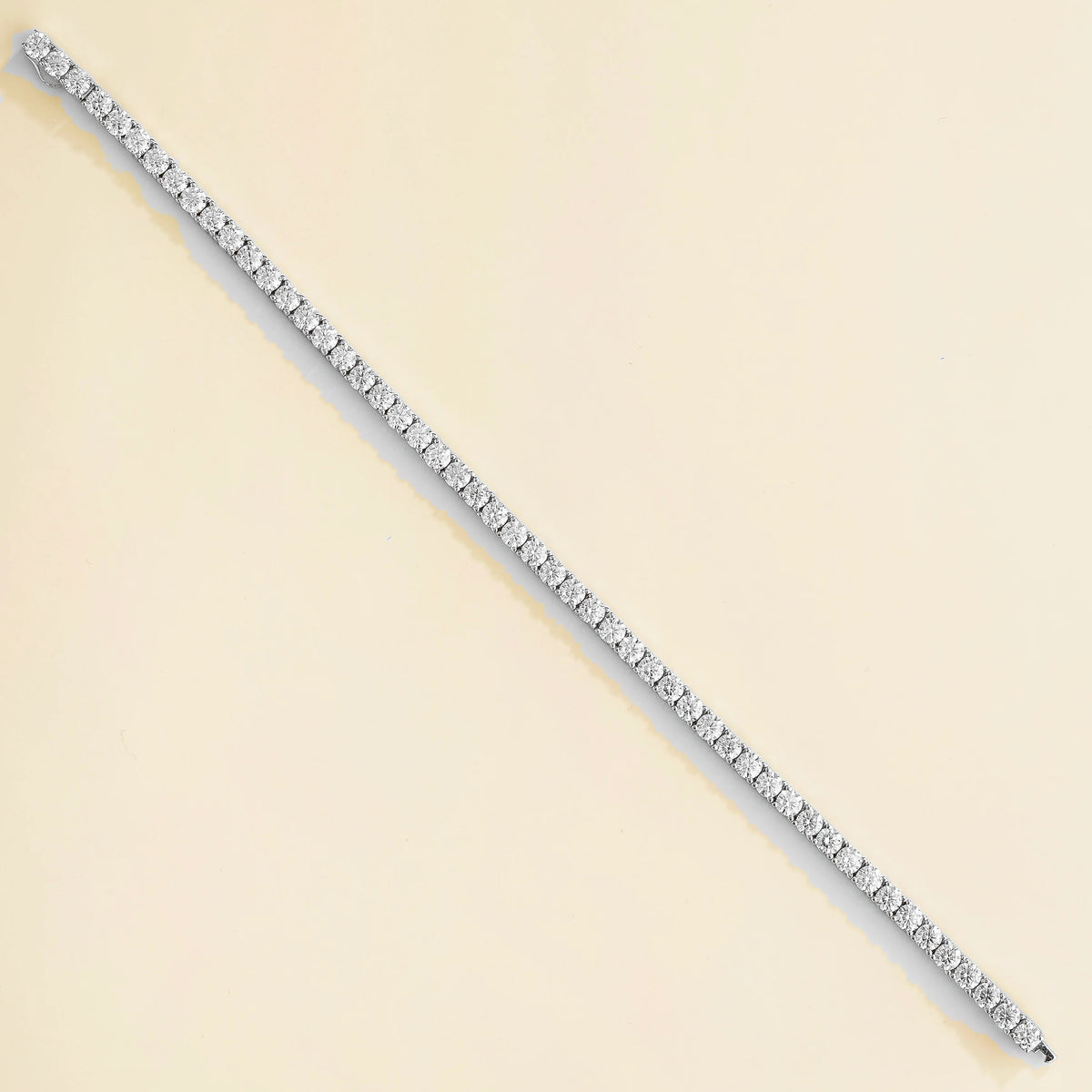 Stacy Diamond Tennis Bracelet in White Gold – front view