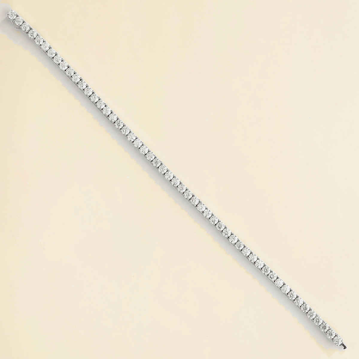 Stacy Diamond Tennis Bracelet in White Gold – front view