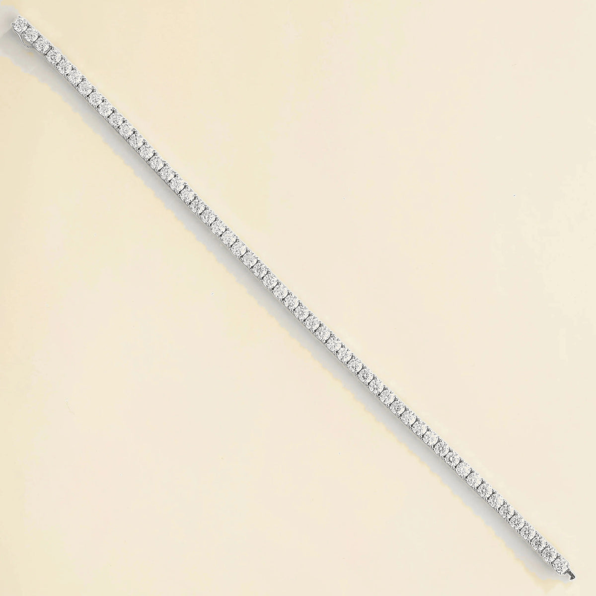 Stacy Diamond Tennis Bracelet in White Gold – front view