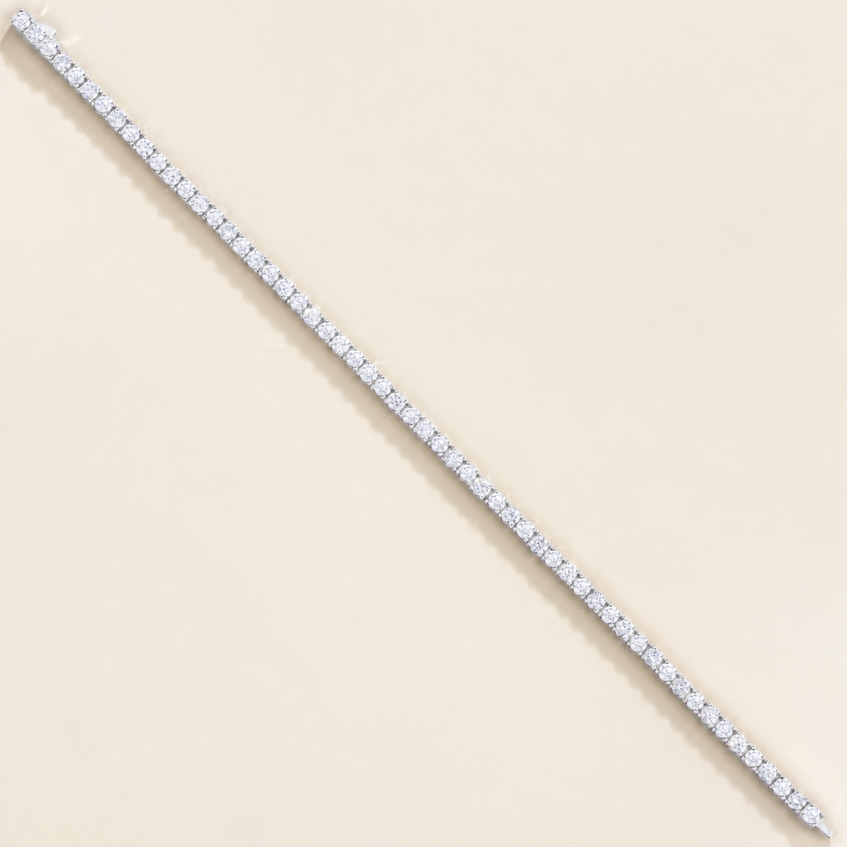 Stacy Diamond Tennis Bracelet in White Gold – front view