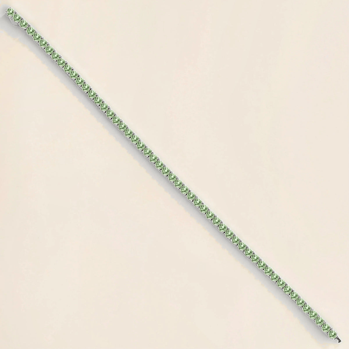 Stacy Green Sapphire Round Tennis Bracelet in White Gold