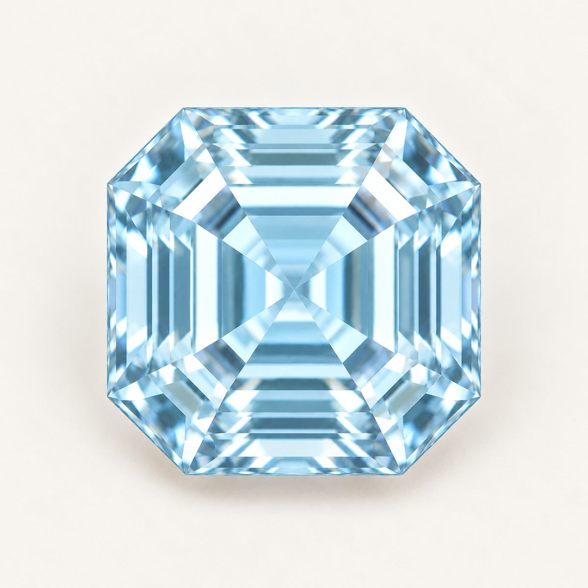Ice blue lab-grown spinel, asscher cut