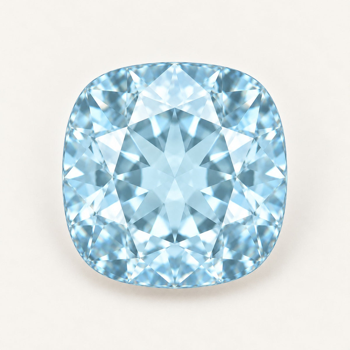 Ice blue lab-grown spinel, cushion cut
