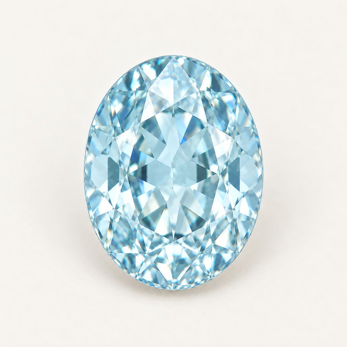Ice blue lab-grown spinel, oval cut