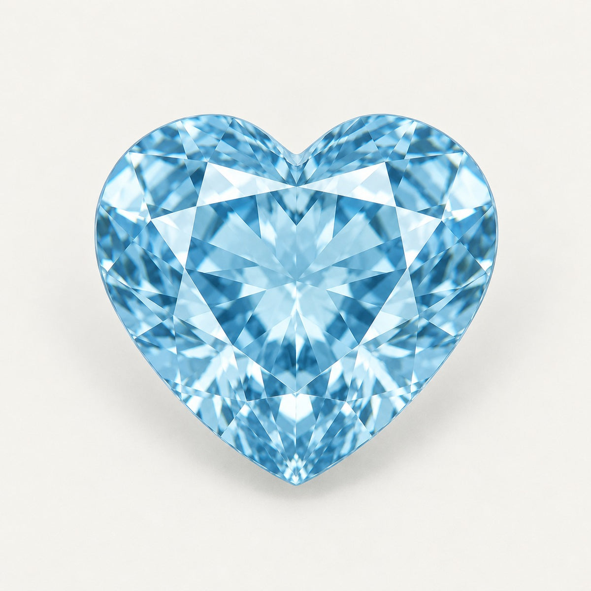 Lab-grown aquamarine, heart cut