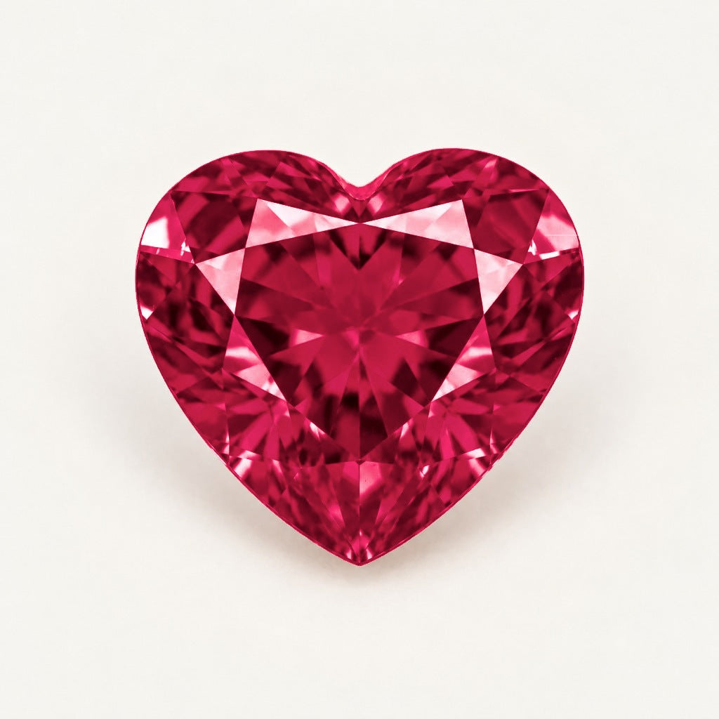 Lab-grown ruby, heart cut