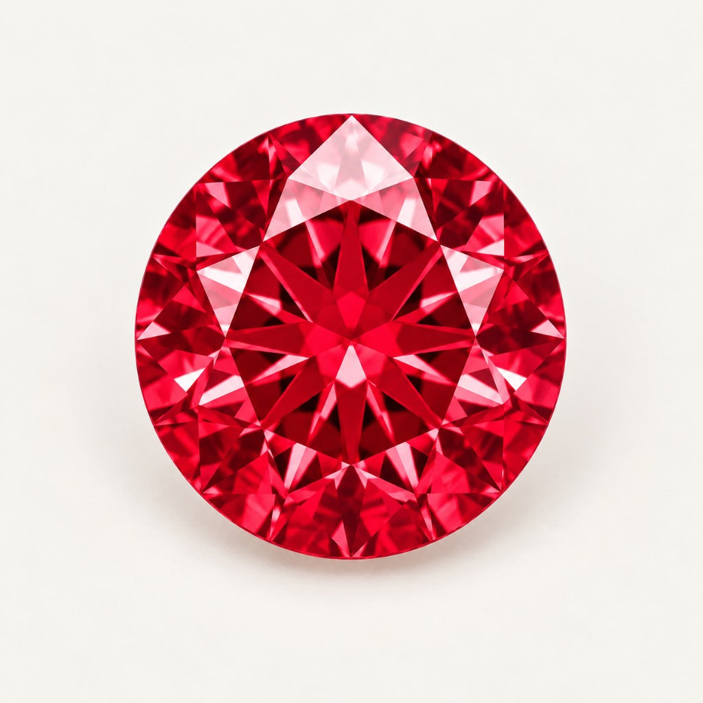 Lab-grown ruby, round cut