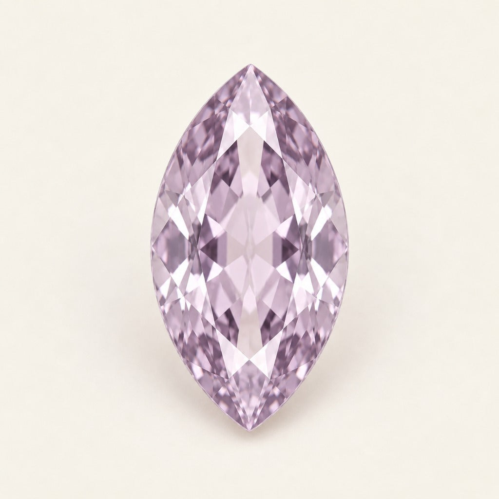 Lavender lab-grown sapphire, marquise cut