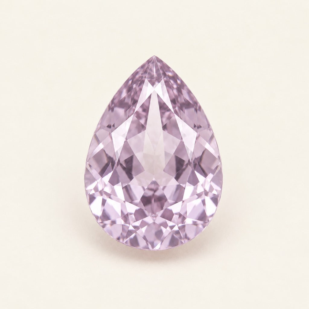 Lavender lab-grown sapphire, pear cut
