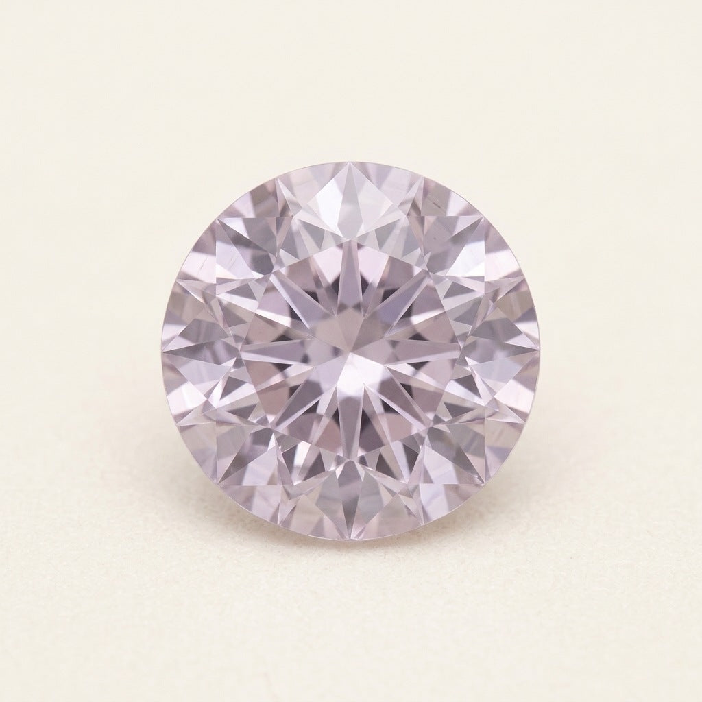 Lavender lab-grown sapphire, round cut