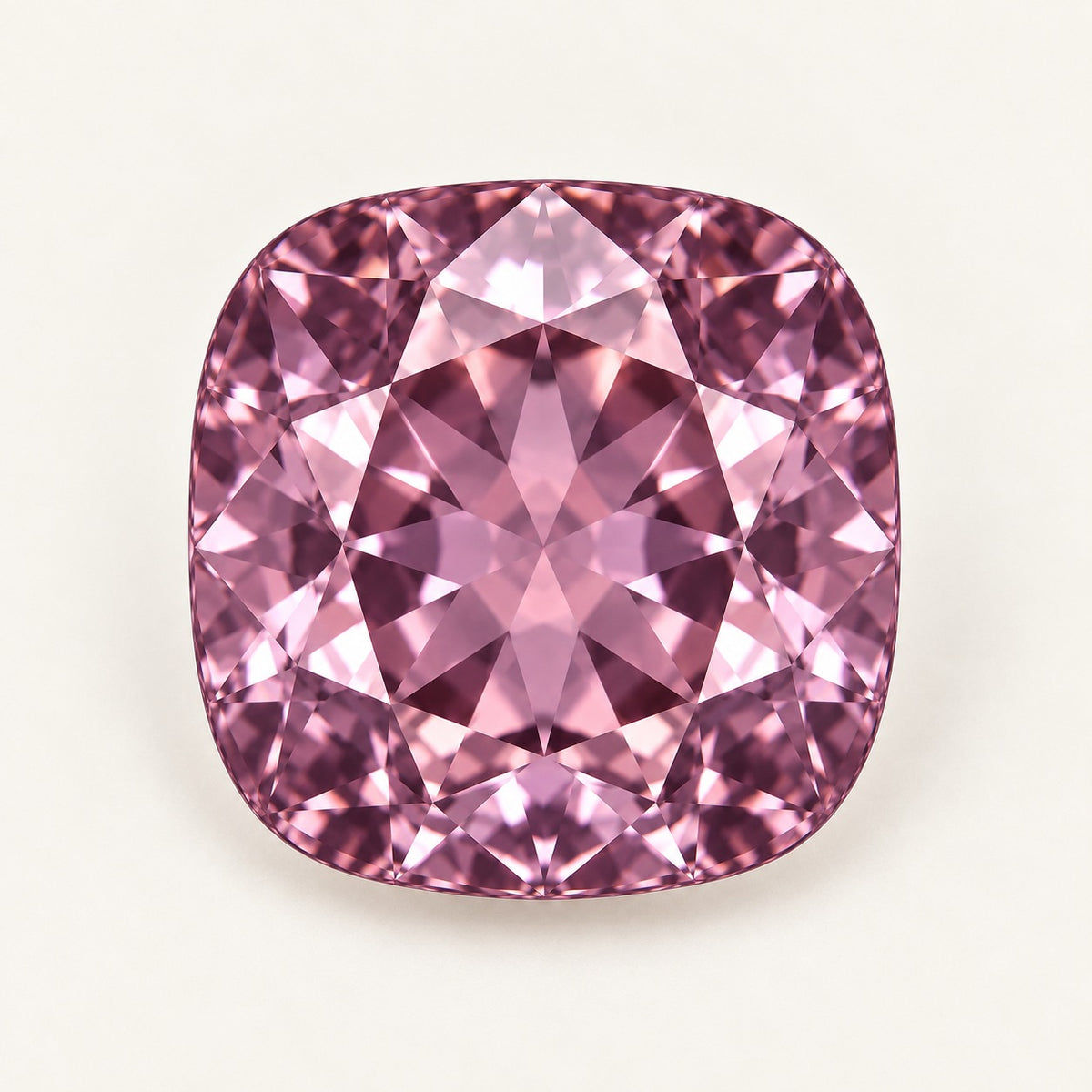 Mauve lab-grown spinel, cushion cut