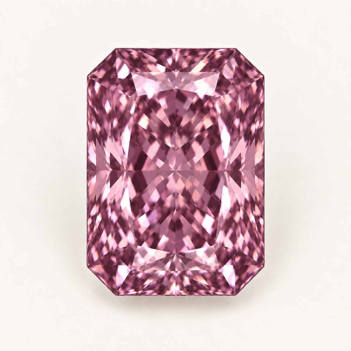 Mauve lab-grown spinel, radiant cut