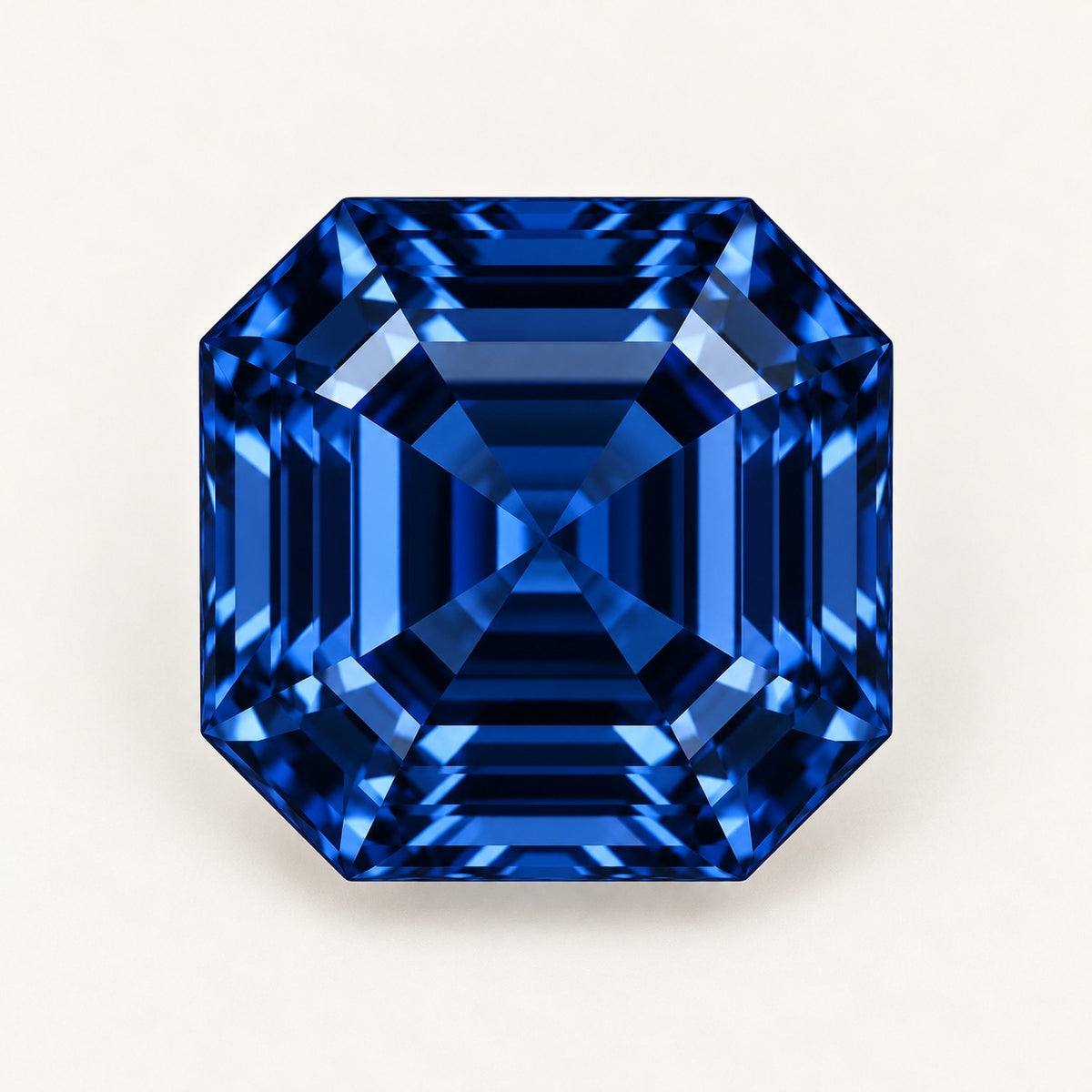Navy blue lab-grown spinel, asscher cut