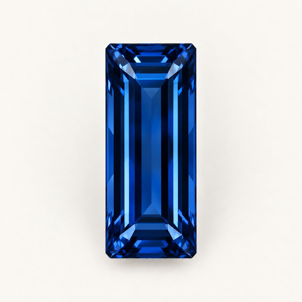 Navy blue lab-grown spinel, baguette cut