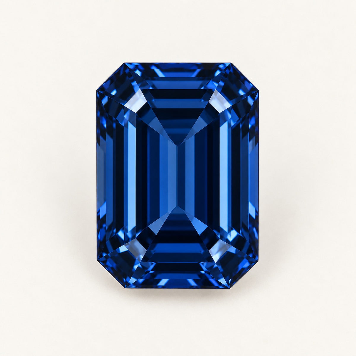 Navy blue lab-grown spinel, emerald cut