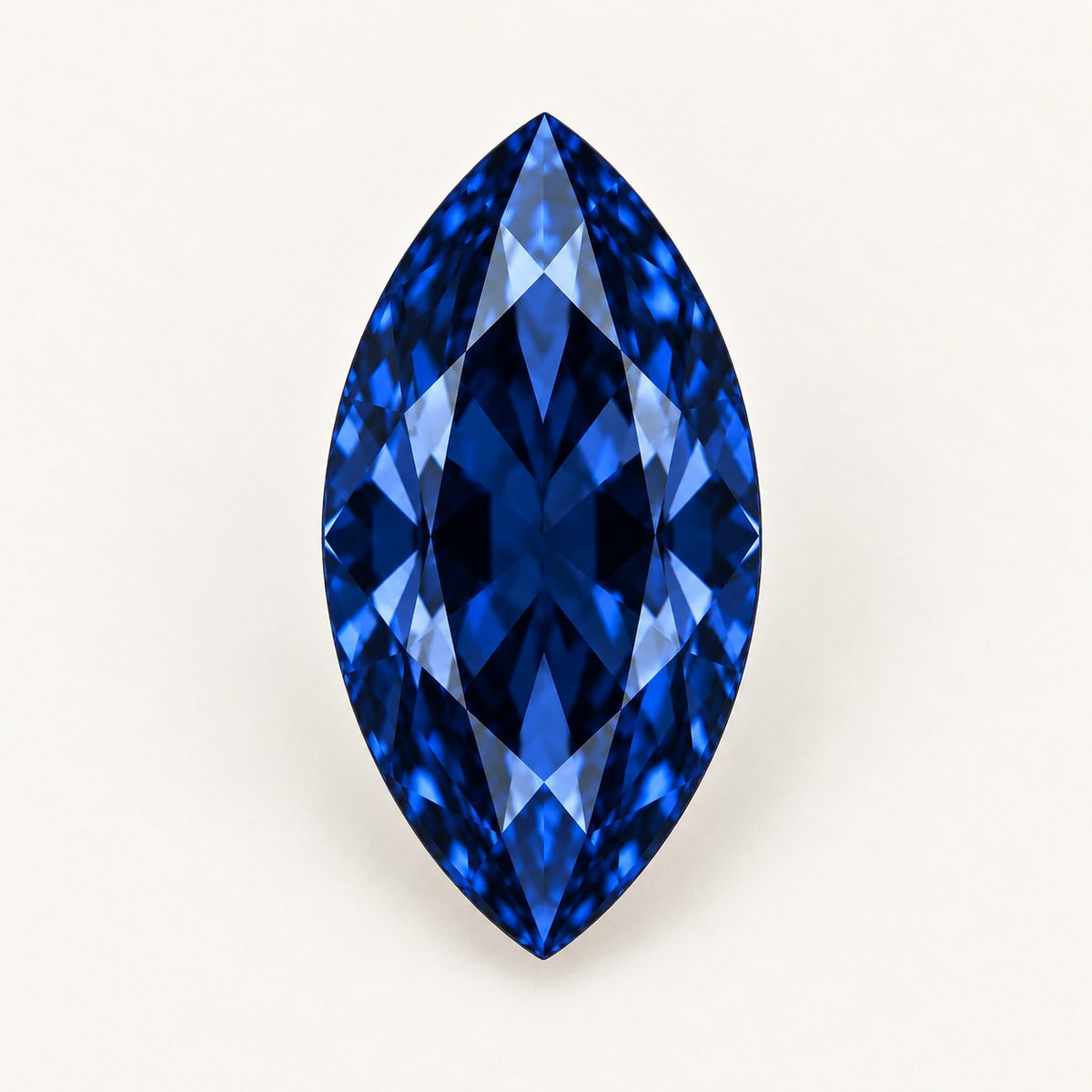 Navy blue lab-grown spinel, marquise cut