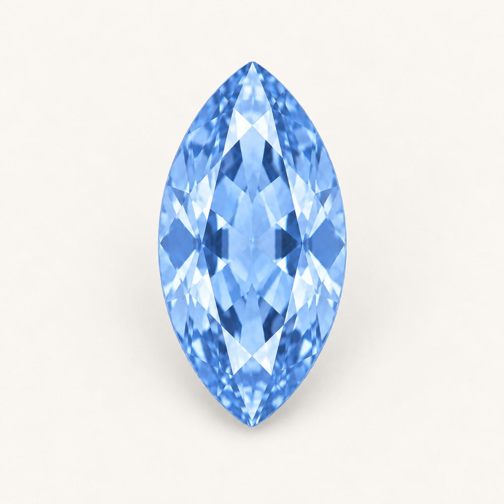 Pastel blue lab-grown sapphire, marquise cut