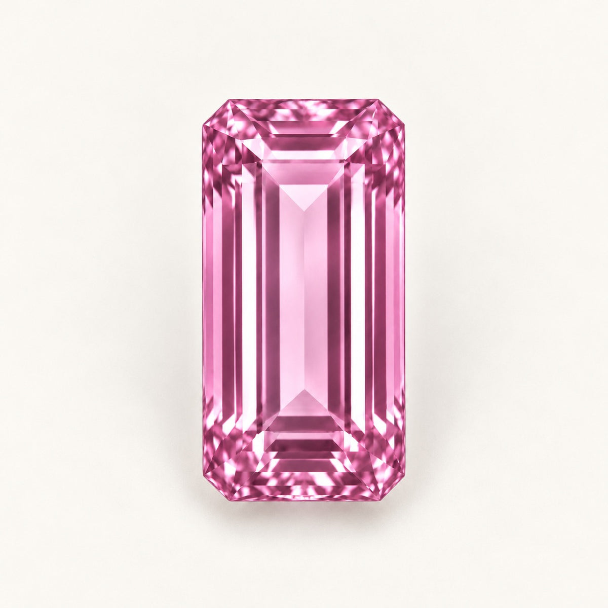 Pink lab-grown spinel, baguette cut