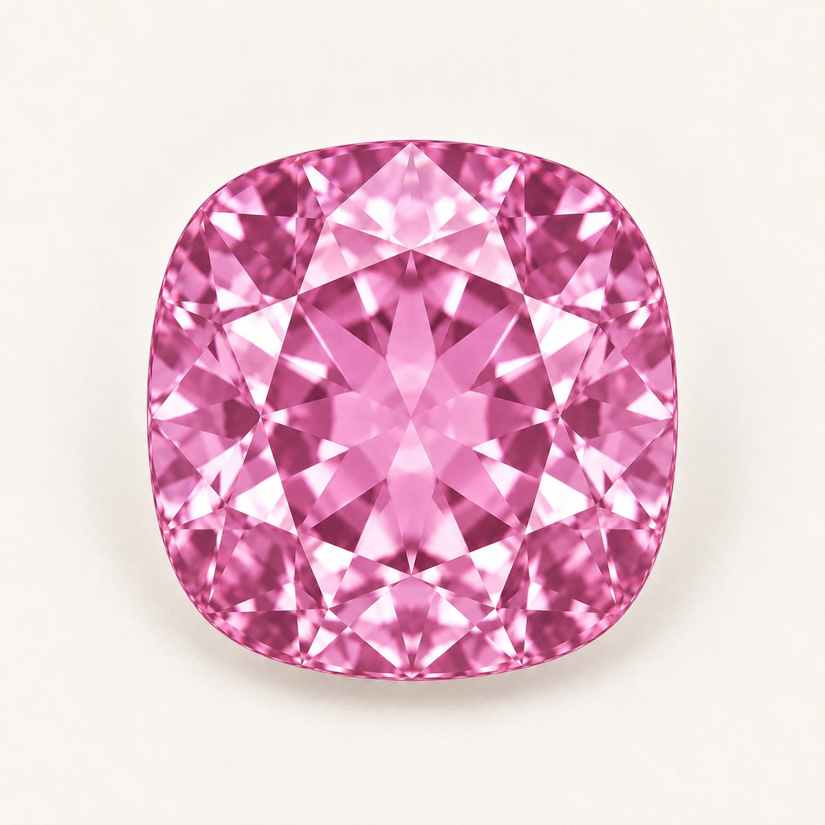 Pink lab-grown spinel, cushion cut