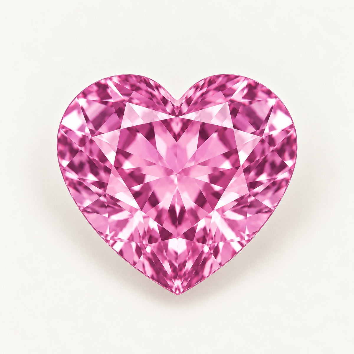 Pink lab-grown spinel, heart cut