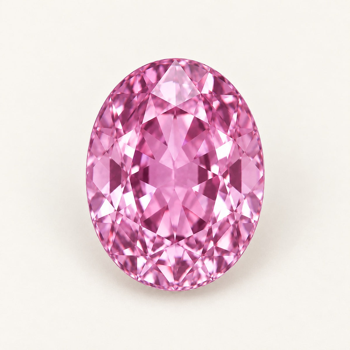 Pink lab-grown spinel, oval cut