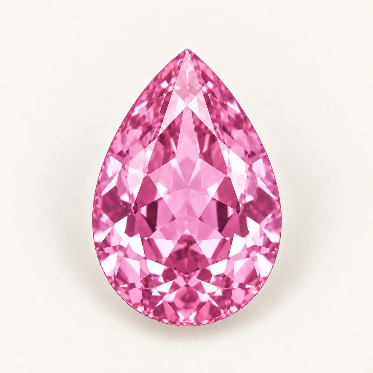 Pink lab-grown spinel, pear cut