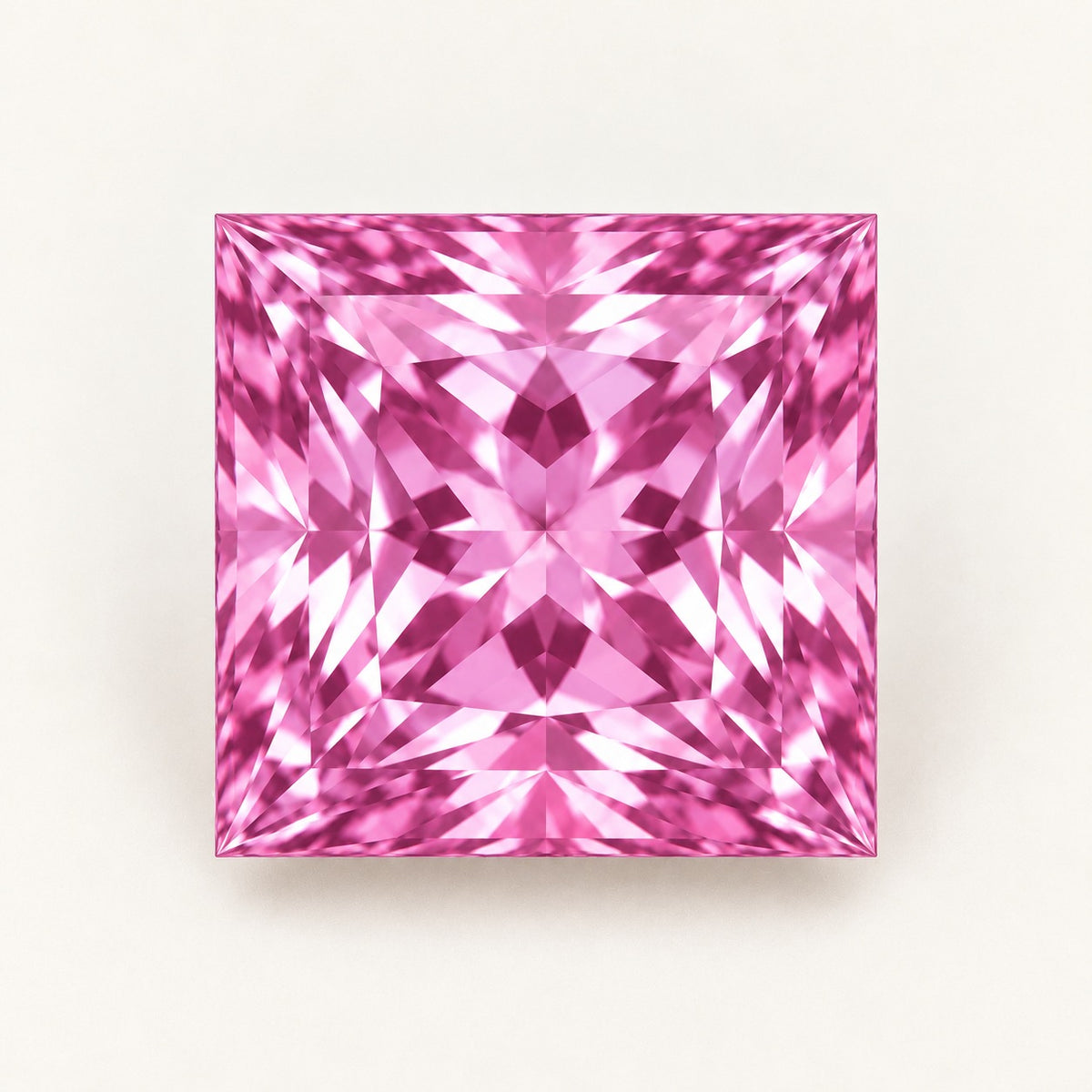 Pink lab-grown spinel, princess cut