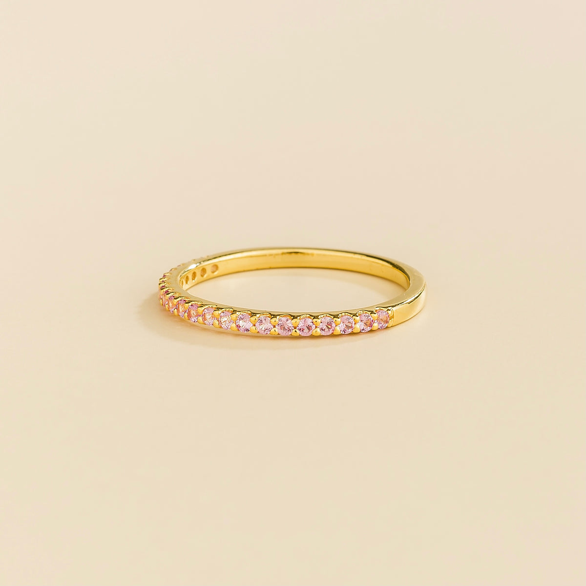 Stacy Pink Sapphire Half Eternity Band in Gold