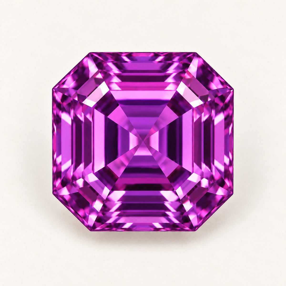 Purple lab-grown spinel, asscher cut