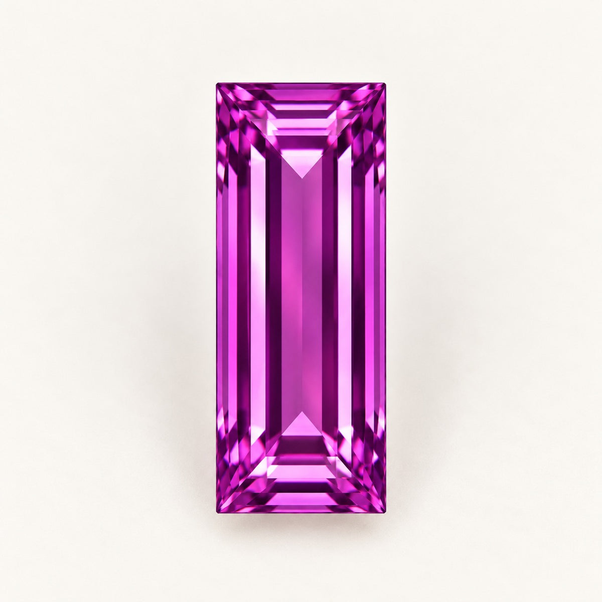Purple lab-grown spinel, baguette cut