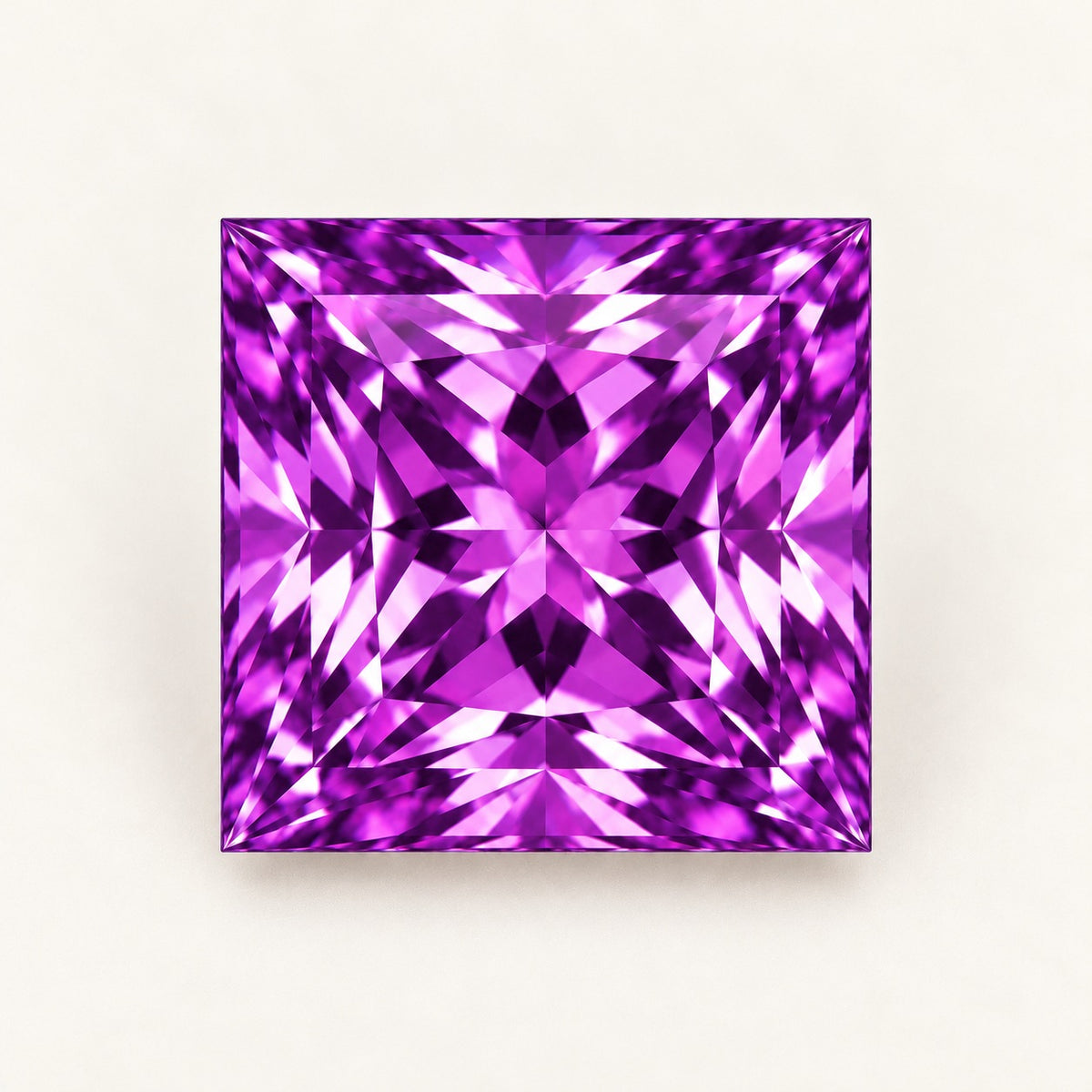 Purple lab-grown spinel, princess cut