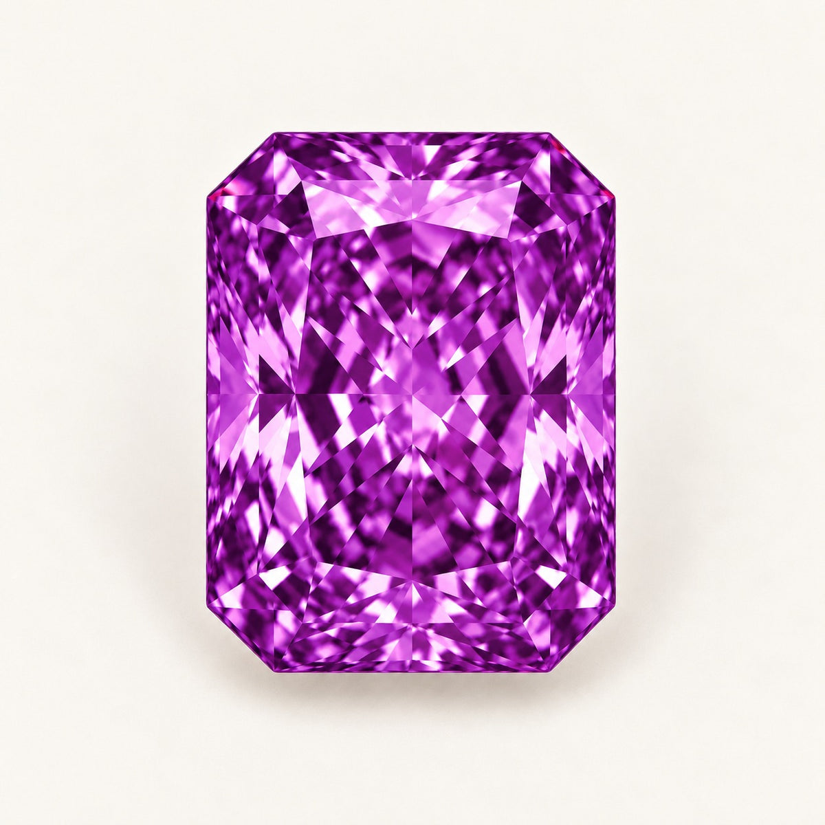 Purple lab-grown spinel, radiant cut