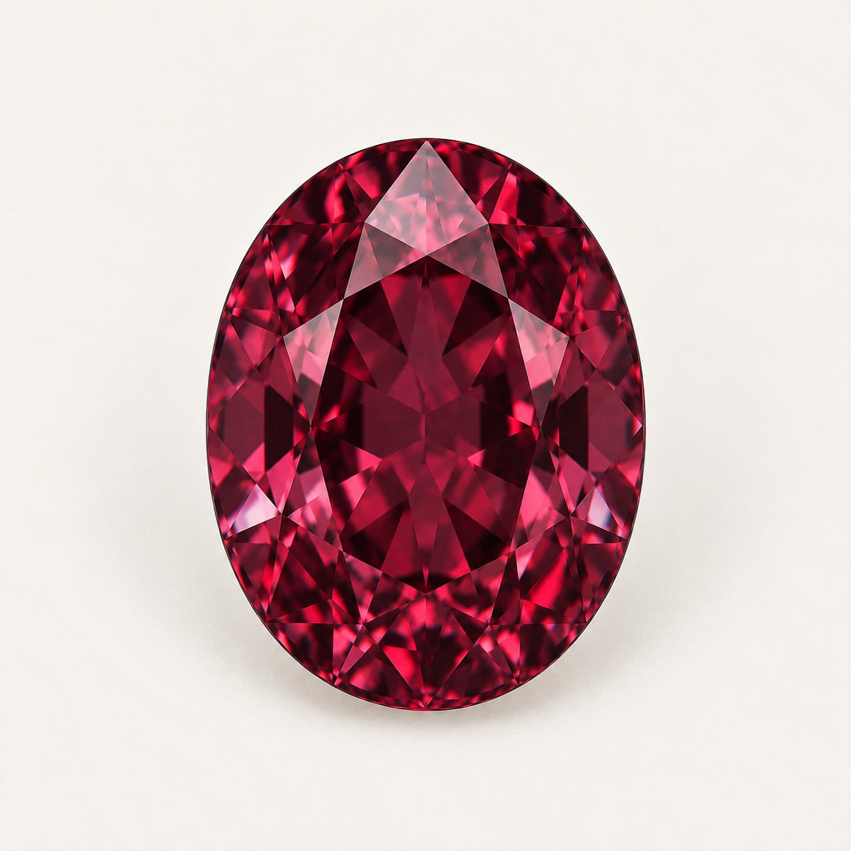 Red lab-grown spinel, oval cut