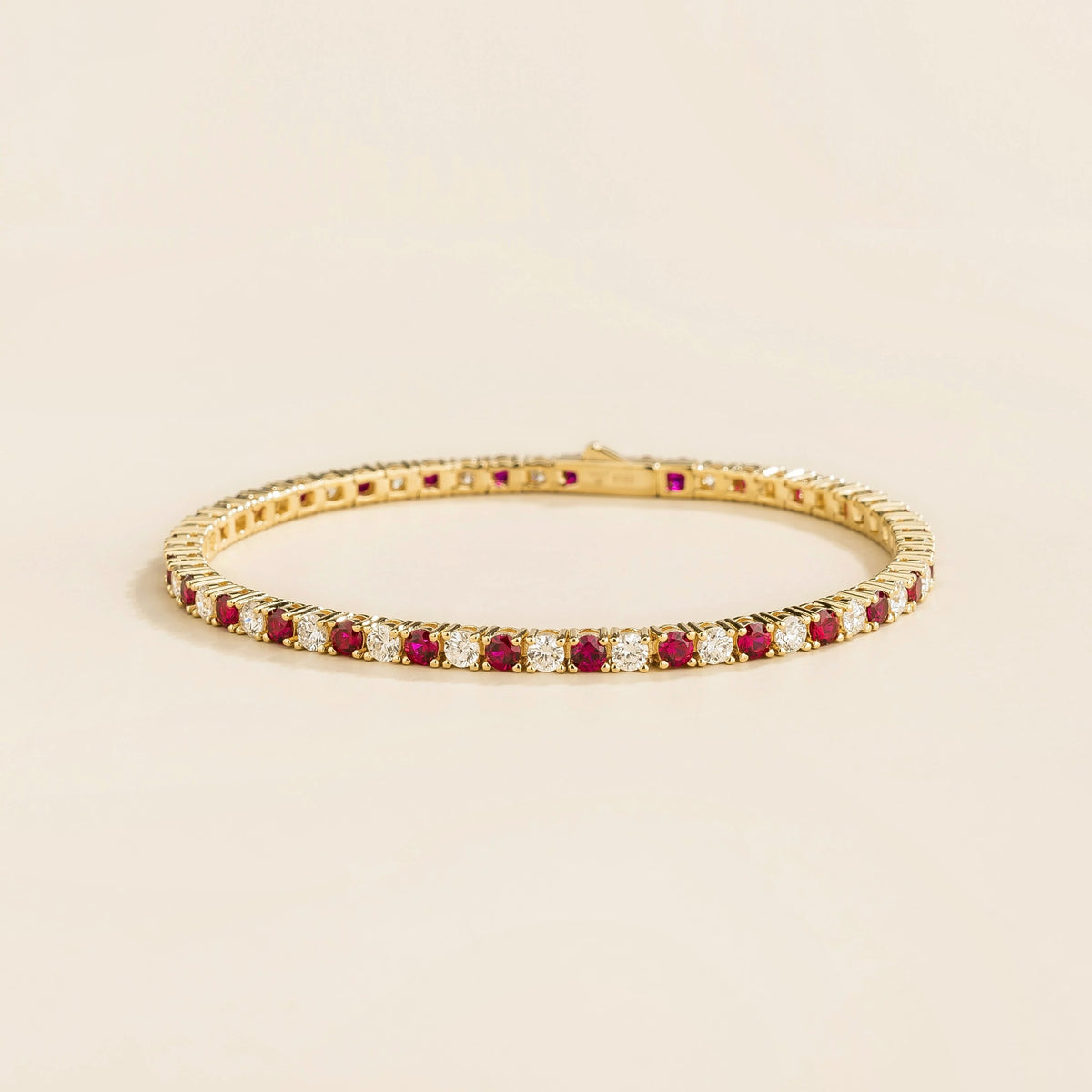 Stacy Ruby & Diamond Tennis Bracelet in Gold